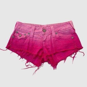 True Religion Joey Low-Rise Cut-Off Ombre Shorts